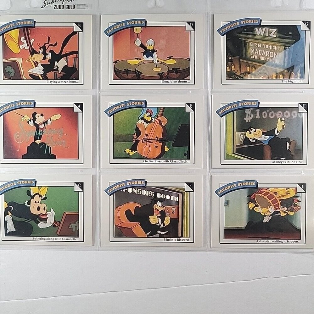 1991 Disney Symphony Hour Impel Marketing 9 Card Story  2 Sided Orgin. 1942 NM